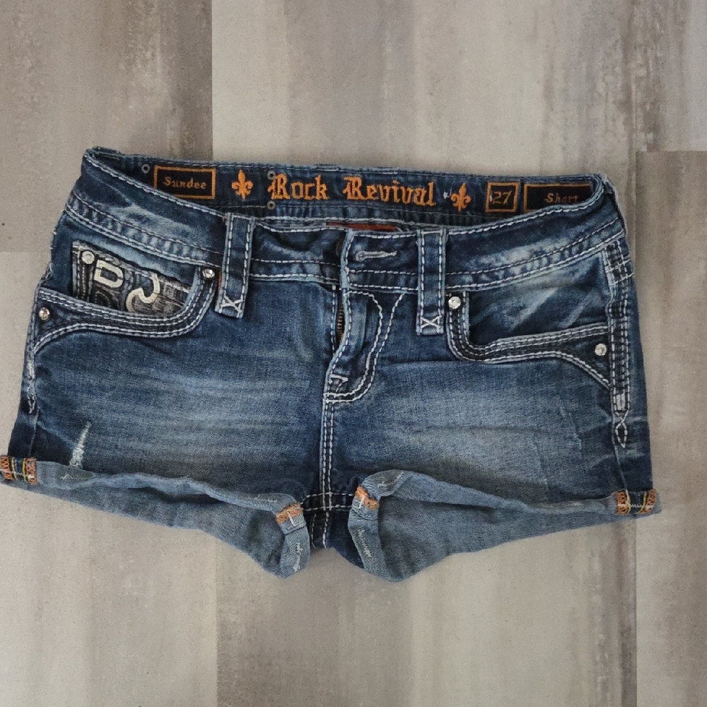 Rock Revival Distressed Blue Jean Shorts